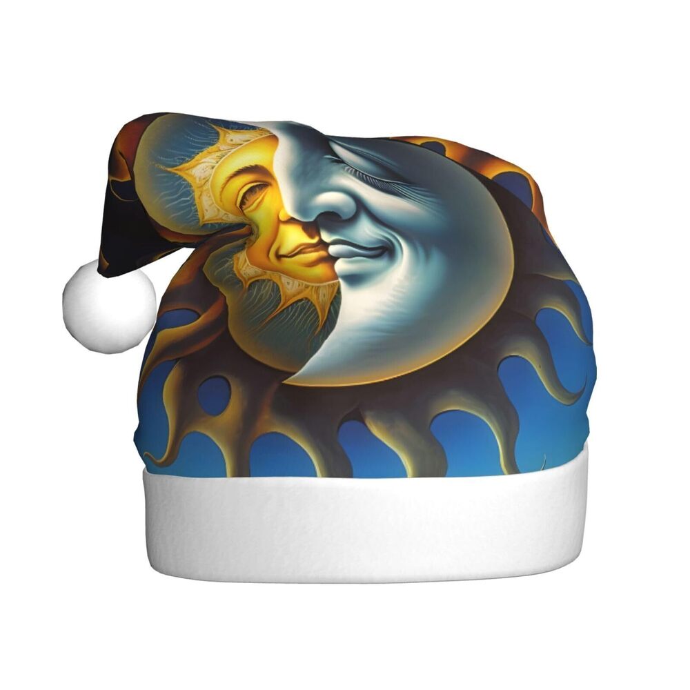 7552 Sun With Moon Christmas Hat Adults, Santa Hats, Holiday Hat